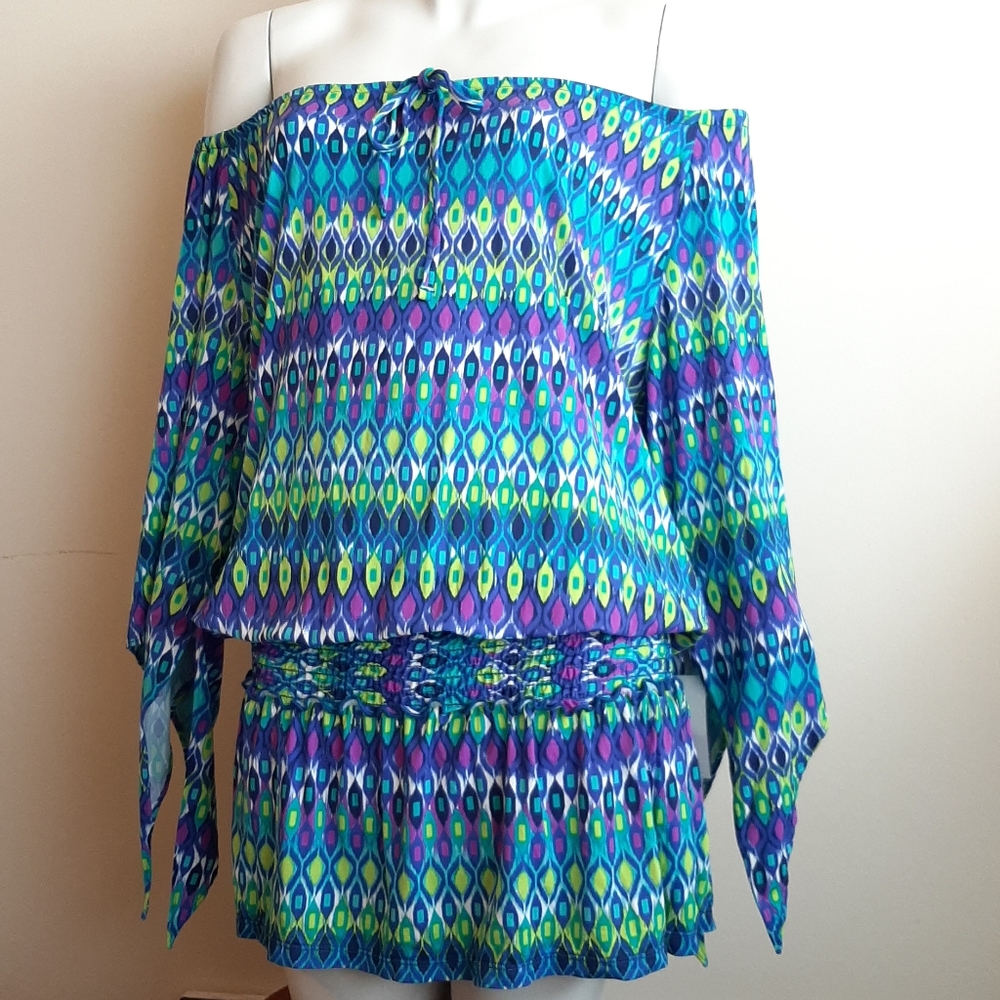 ☀️ NWT La Blanca Santorini Tunic Multicolor Swimwear Size Small